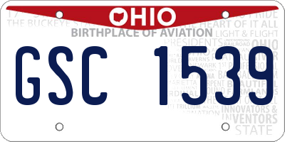 OH license plate GSC1539
