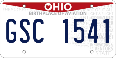 OH license plate GSC1541