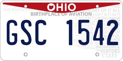 OH license plate GSC1542