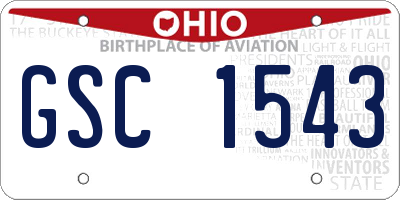 OH license plate GSC1543