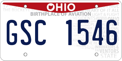 OH license plate GSC1546