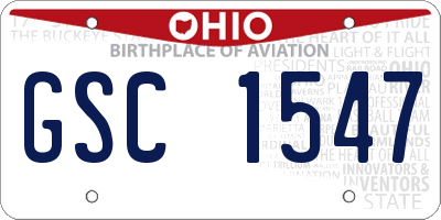 OH license plate GSC1547