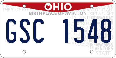 OH license plate GSC1548