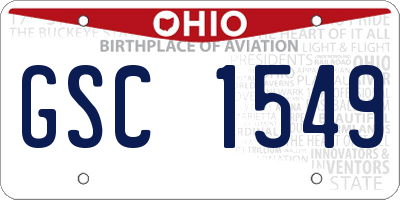 OH license plate GSC1549