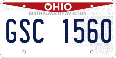 OH license plate GSC1560