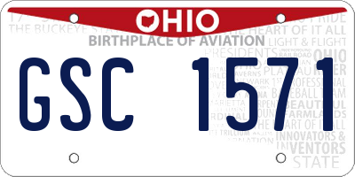 OH license plate GSC1571