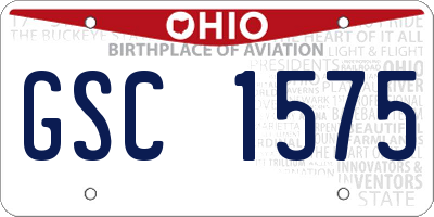 OH license plate GSC1575