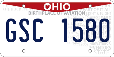 OH license plate GSC1580