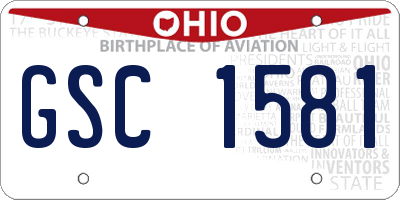 OH license plate GSC1581