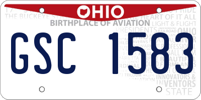 OH license plate GSC1583