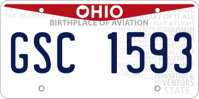 OH license plate GSC1593