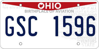 OH license plate GSC1596