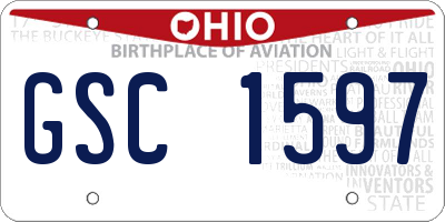 OH license plate GSC1597