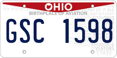 OH license plate GSC1598
