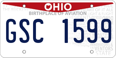 OH license plate GSC1599