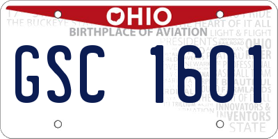 OH license plate GSC1601