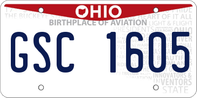 OH license plate GSC1605