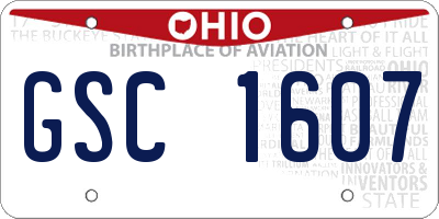 OH license plate GSC1607