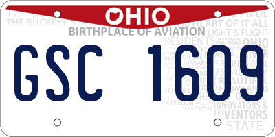 OH license plate GSC1609