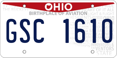 OH license plate GSC1610