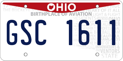 OH license plate GSC1611
