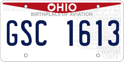 OH license plate GSC1613