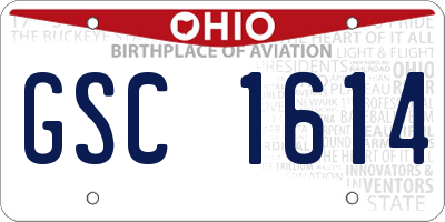 OH license plate GSC1614