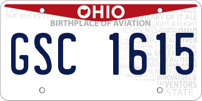 OH license plate GSC1615