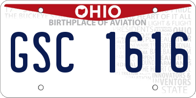 OH license plate GSC1616