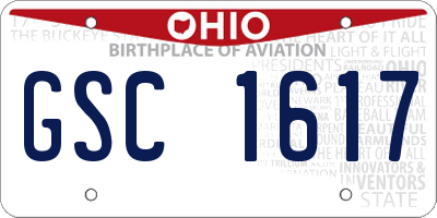 OH license plate GSC1617