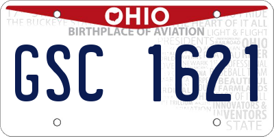 OH license plate GSC1621