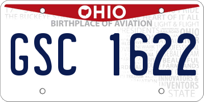 OH license plate GSC1622