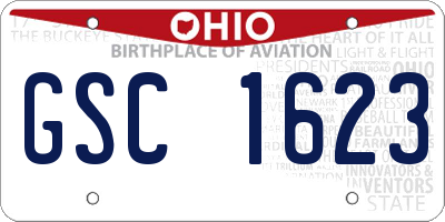 OH license plate GSC1623