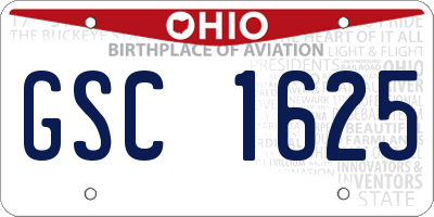 OH license plate GSC1625