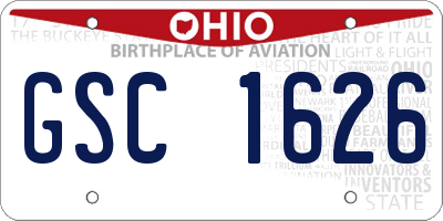 OH license plate GSC1626