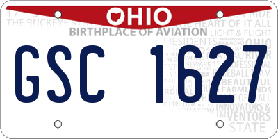 OH license plate GSC1627