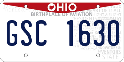 OH license plate GSC1630