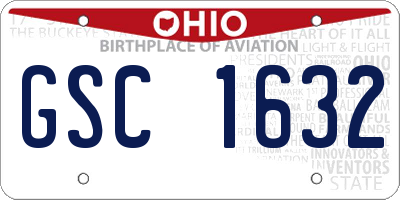 OH license plate GSC1632