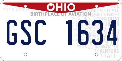 OH license plate GSC1634