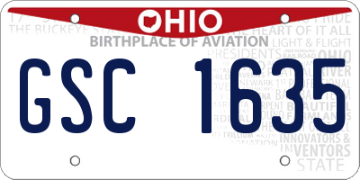 OH license plate GSC1635