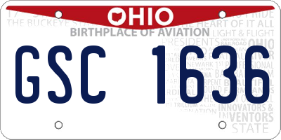 OH license plate GSC1636