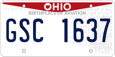 OH license plate GSC1637
