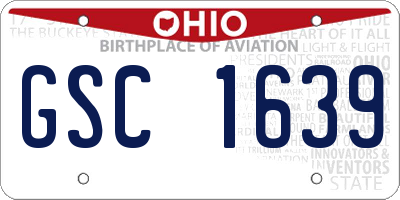 OH license plate GSC1639