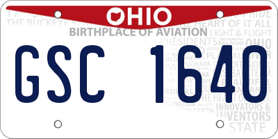 OH license plate GSC1640