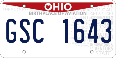 OH license plate GSC1643