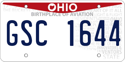 OH license plate GSC1644