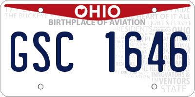 OH license plate GSC1646