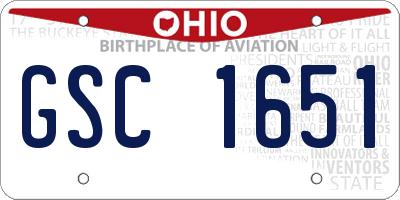 OH license plate GSC1651