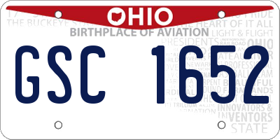 OH license plate GSC1652