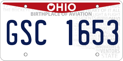 OH license plate GSC1653